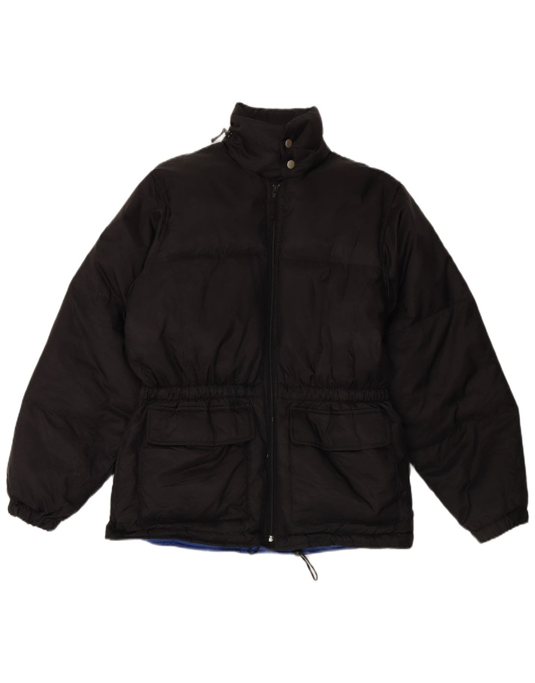 Chaqueta acolchada vintage para hombre Reino Unido 38 Poliéster negro medio