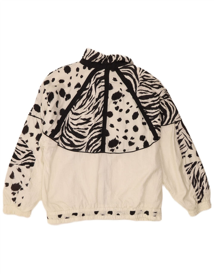 EVR Chaqueta superior de chándal de gran tamaño para mujer Reino Unido 46 Estampado animal blanco grande