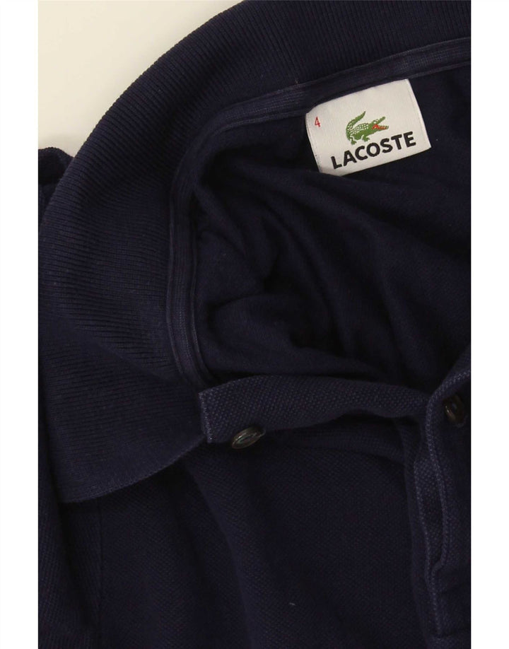 Lacoste Polo de manga larga para hombre talla 4 mediano azul marino