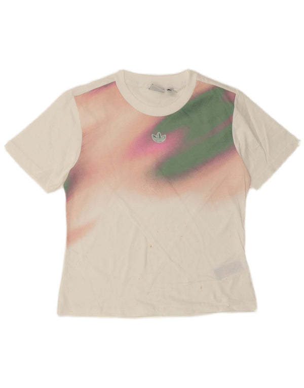 Adidas Camiseta para mujer Top UK 8 Small White Tie Dye Algodón