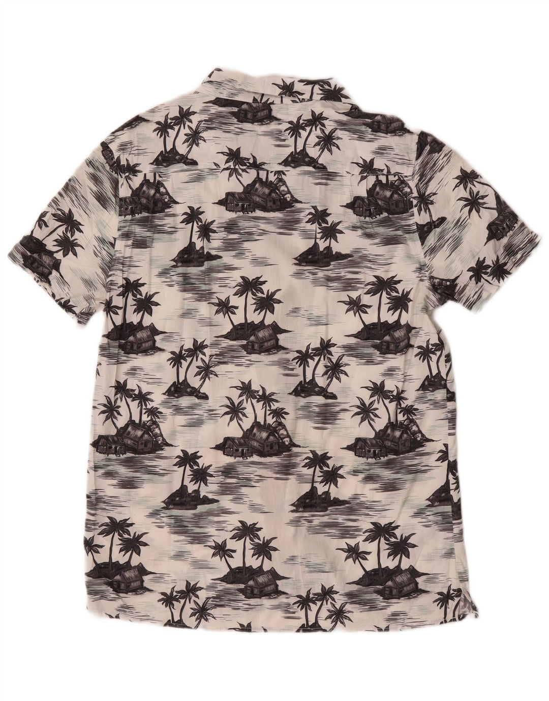 Camisa de corte clásico de manga corta para hombre de French Connection Hawaiana blanca mediana