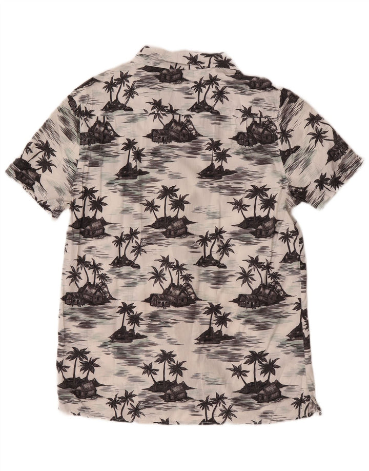 Camisa de corte clásico de manga corta para hombre de French Connection Hawaiana blanca mediana