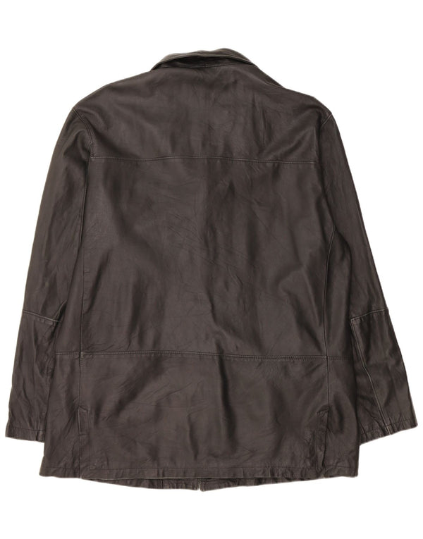 Bizzarro Chaqueta tipo blazer de 3 botones para hombre IT 54 2XL Cuero negro