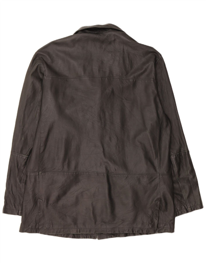 Bizzarro Chaqueta tipo blazer de 3 botones para hombre IT 54 2XL Cuero negro