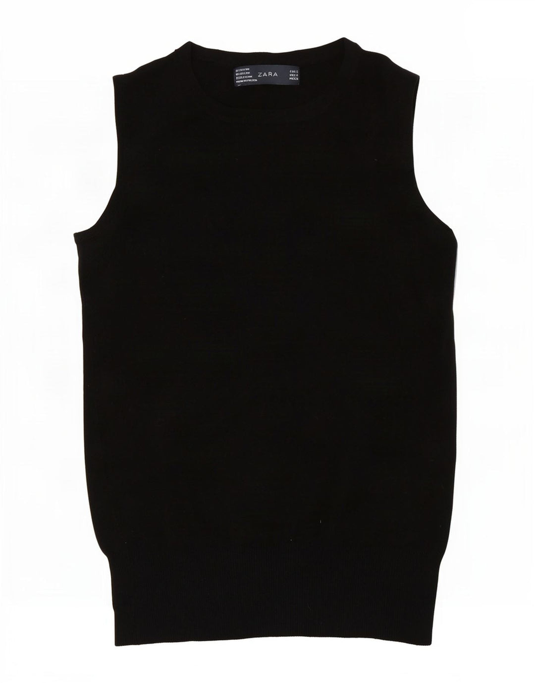 Zara Mujer Chaleco Tank Top Reino Unido 8 Pequeño Rayón Negro