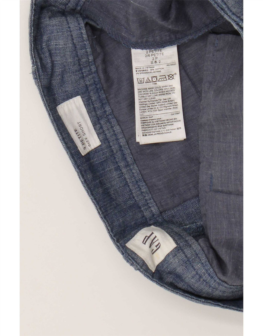 Gap Pantalones calientes con curvas para mujer US 2 XS W28 Algodón azul