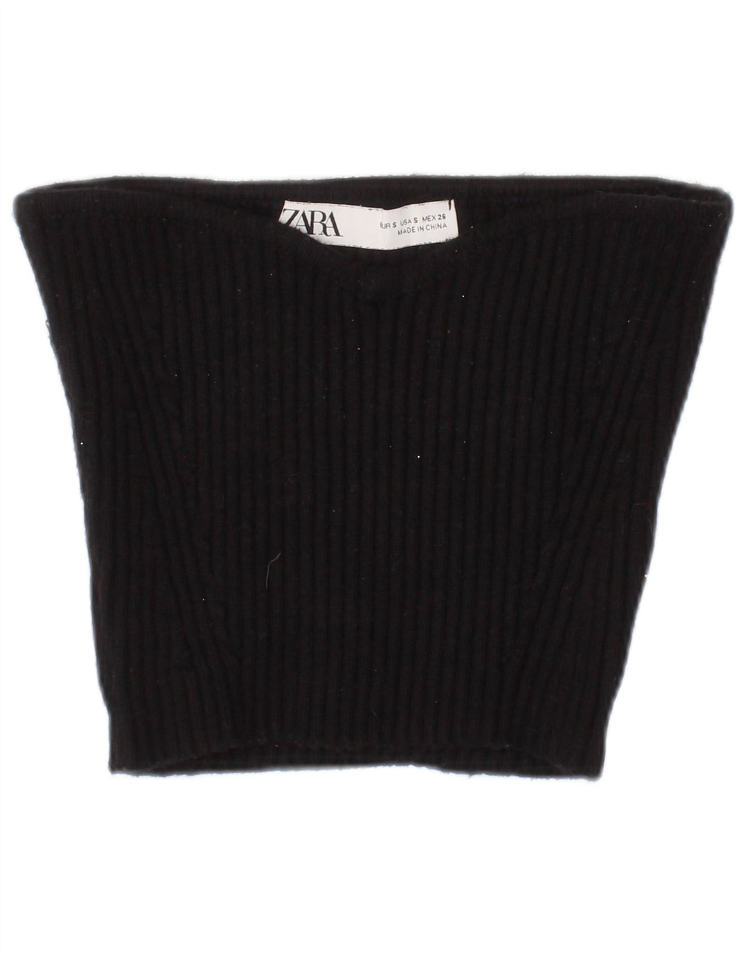 Zara Mujer Crop Top Con Hombros Descubiertos Small Viscosa Negro