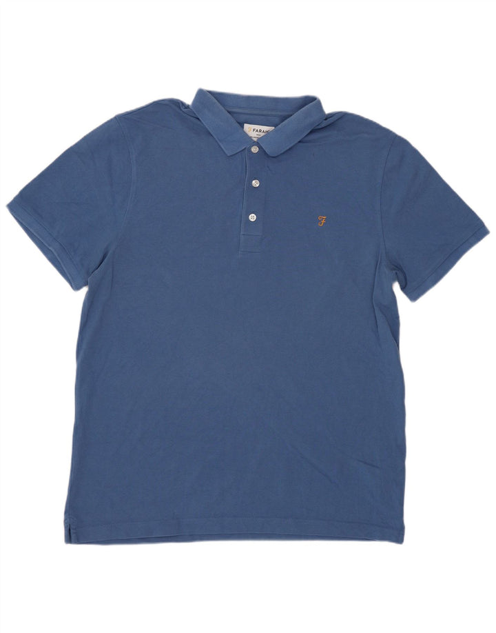 Polo Farah Hombre Grande Azul Algodón