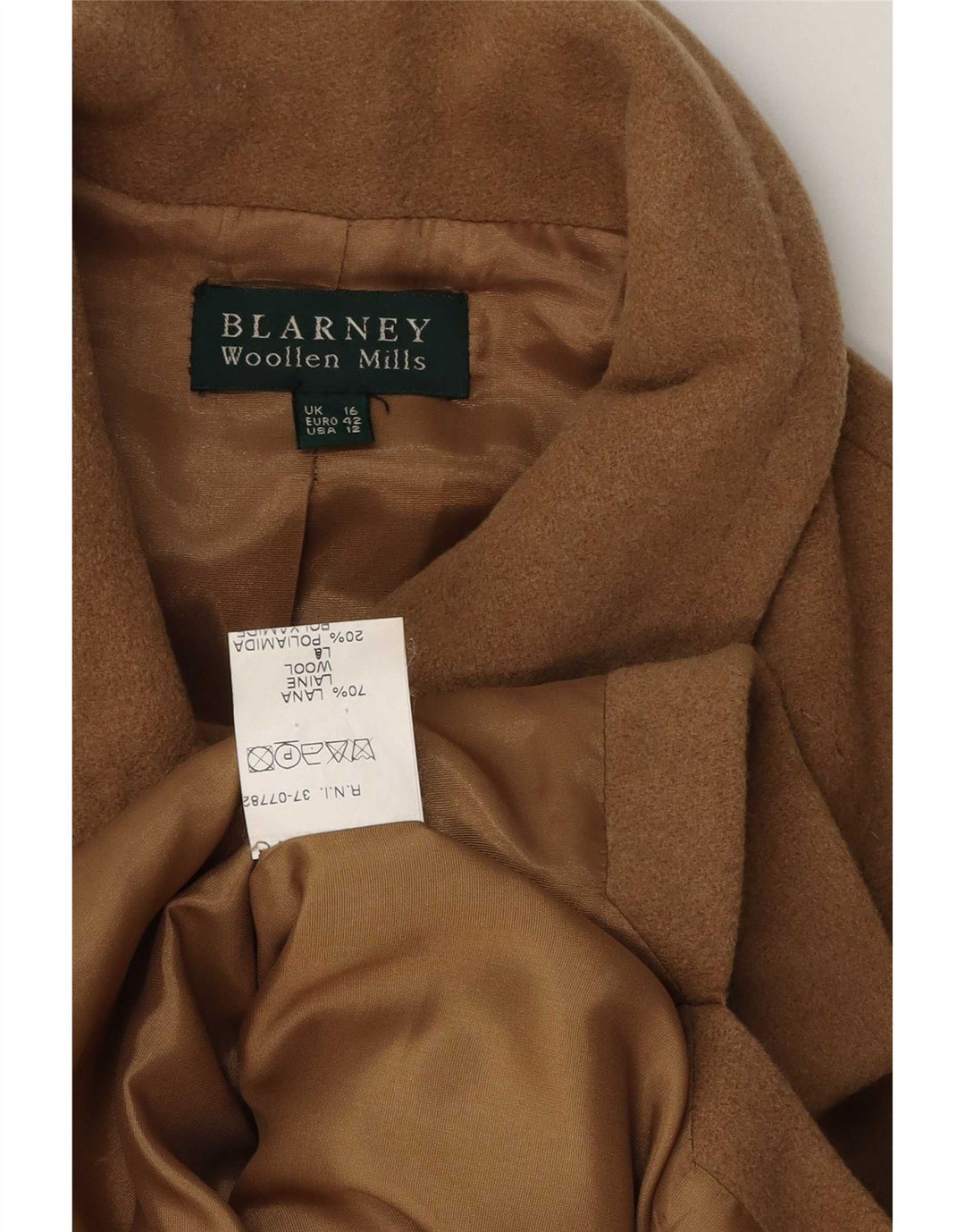 Blarney Woolen Mills Abrigo para mujer Reino Unido 46 Lana beige grande
