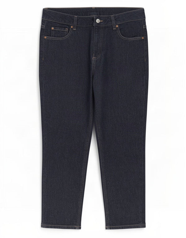 Marks & Spencer Vaqueros recortados ajustados para mujer UK 12 Medium W32 L24 Azul marino