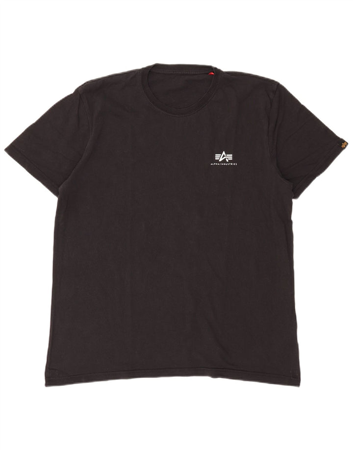 Alpha Industries - Camiseta para hombre, talla mediana, algodón negro