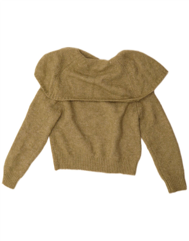Zara Mujer Jersey De Cuello Polo De Gran Tamaño UK 44 Poliéster Caqui Mediano