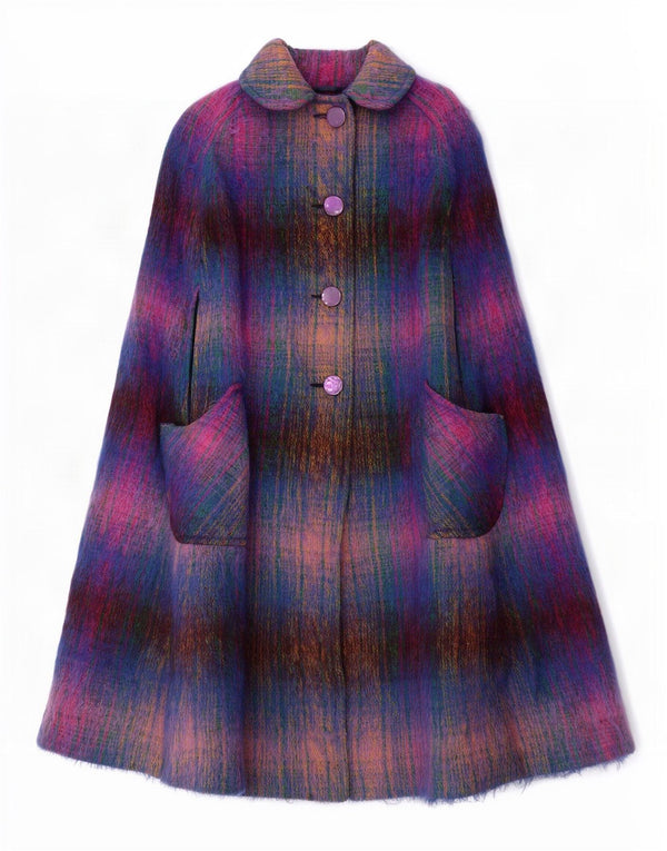 Strathtay Originals Capa para mujer talla única Mohair teñido anudado multicolor