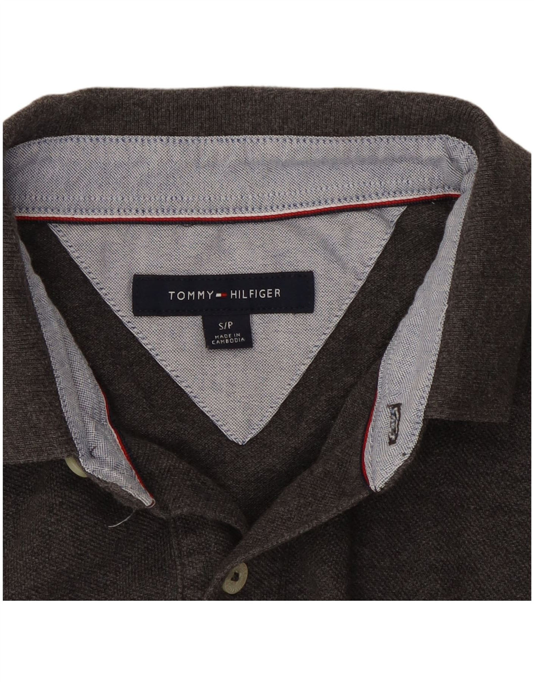 Polo Tommy Hilfiger para hombre de algodón gris pequeño