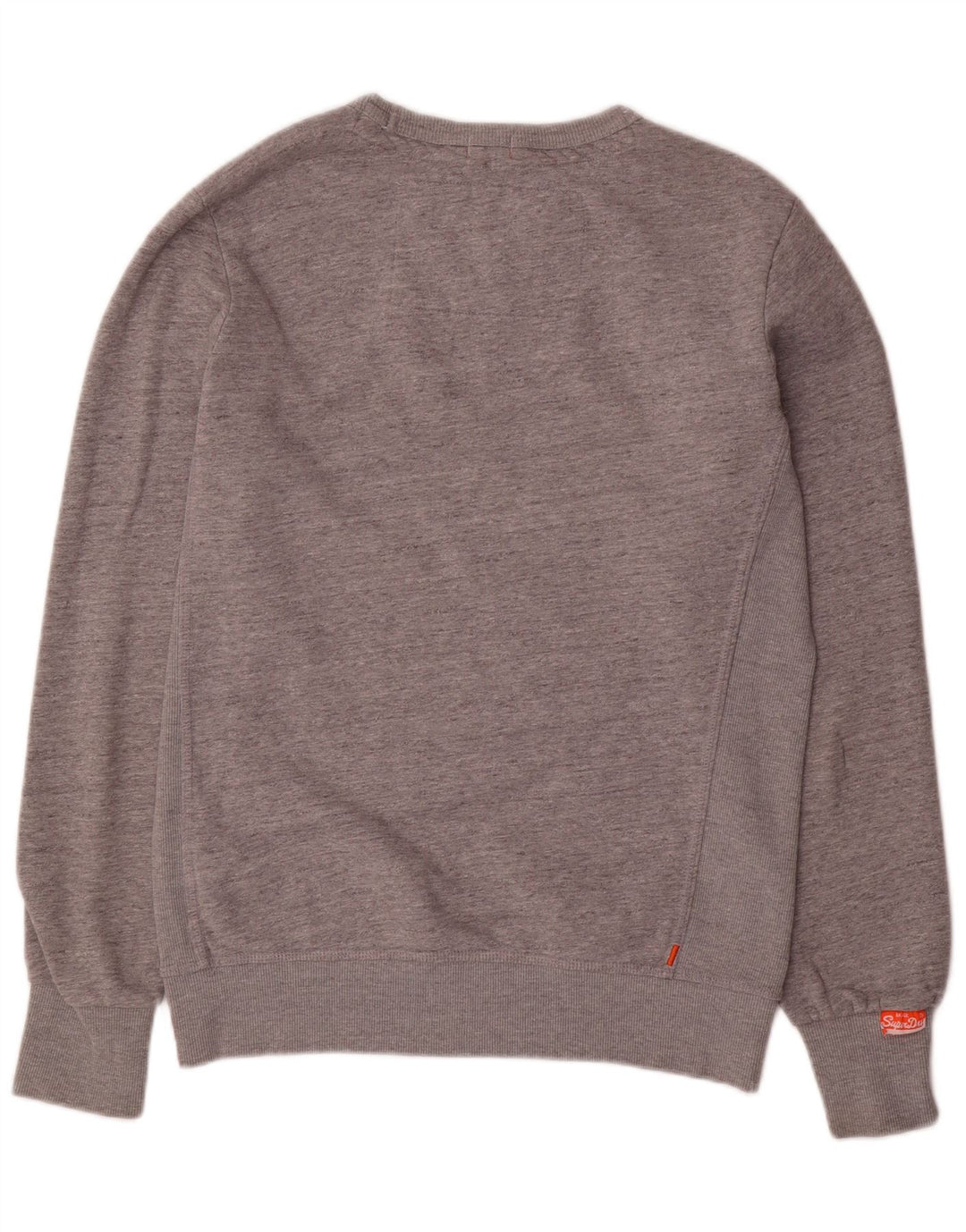 SUPERDRY Hombre Sudadera tipo jersey de algodón moteado gris grande