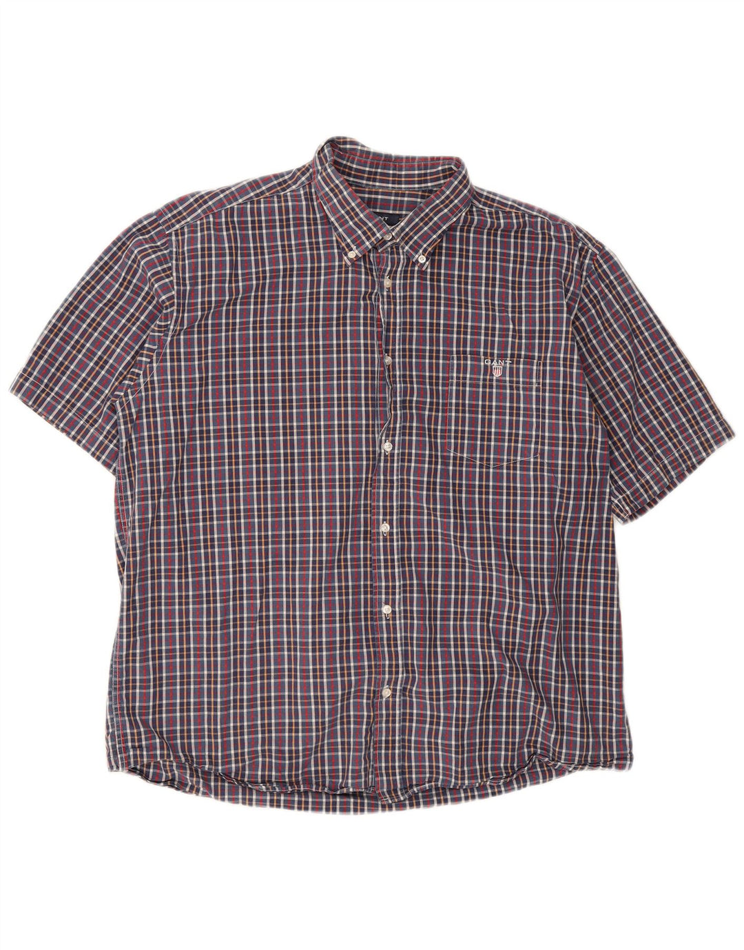 Gant Camisa Regular Fit De Manga Corta Para Hombre 3XL Blue Check