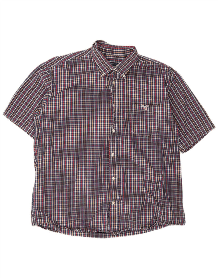 Gant Camisa Regular Fit De Manga Corta Para Hombre 3XL Blue Check