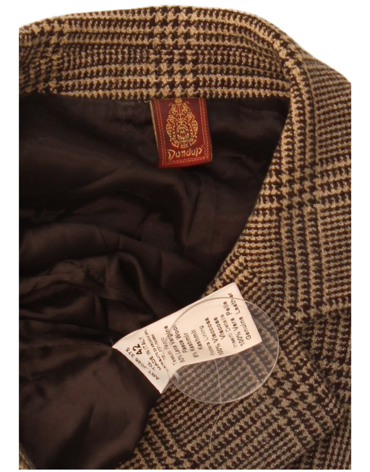 Chaqueta Blazer De Mujer Dondup De 6 Botones IT 42 Lana De Pata De Gallo Marrón Medio