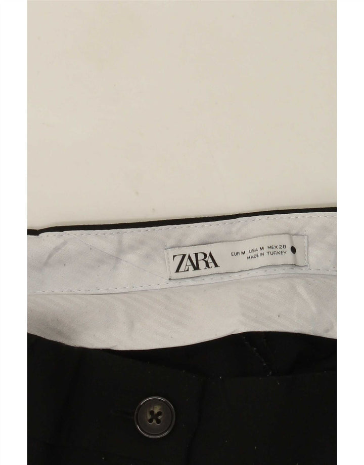 Zara Mujer Pantalones Cortos Chinos Pegged Mediano W28 Negro