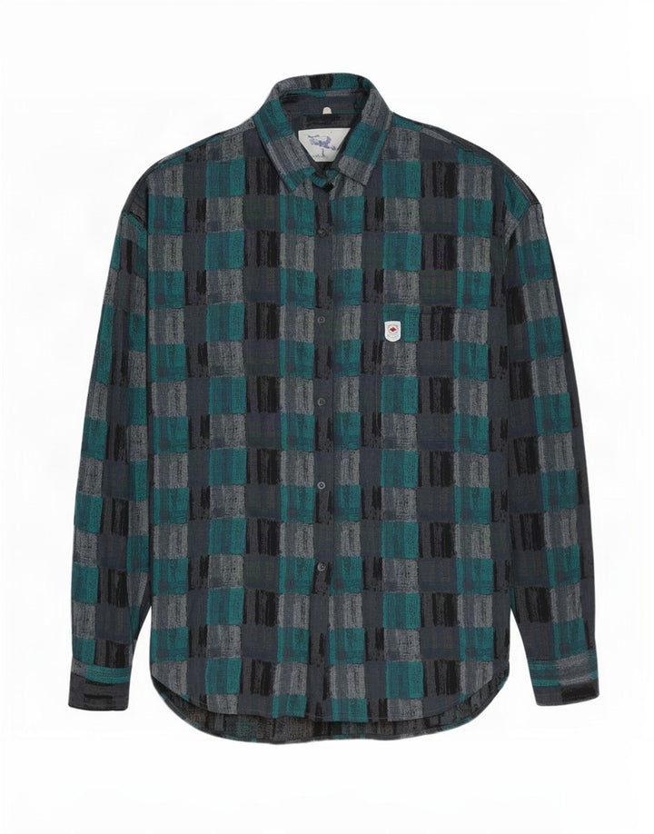 Camisa Cooper De Viscosa A Cuadros Azul Mediano Lee Hombre