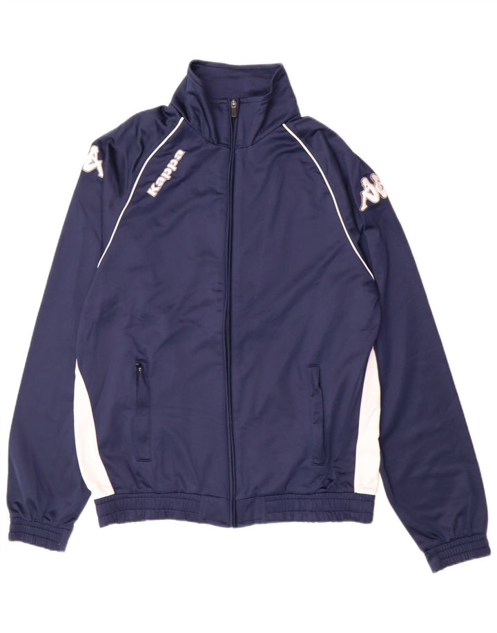 Kappa Hombre Chándal Top Chaqueta Mediana Azul Marino Colorblock Poliéster