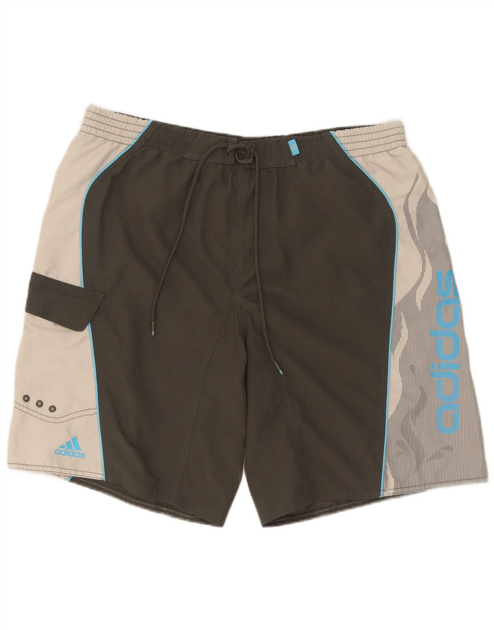 Adidas - Bañador con estampado gráfico para hombre, poliéster, color gris grande