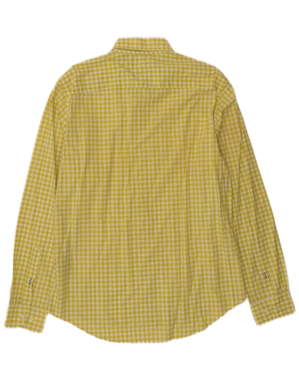 Camisa Tommy Hilfiger New York Fit para hombre de algodón a cuadros amarillo grande