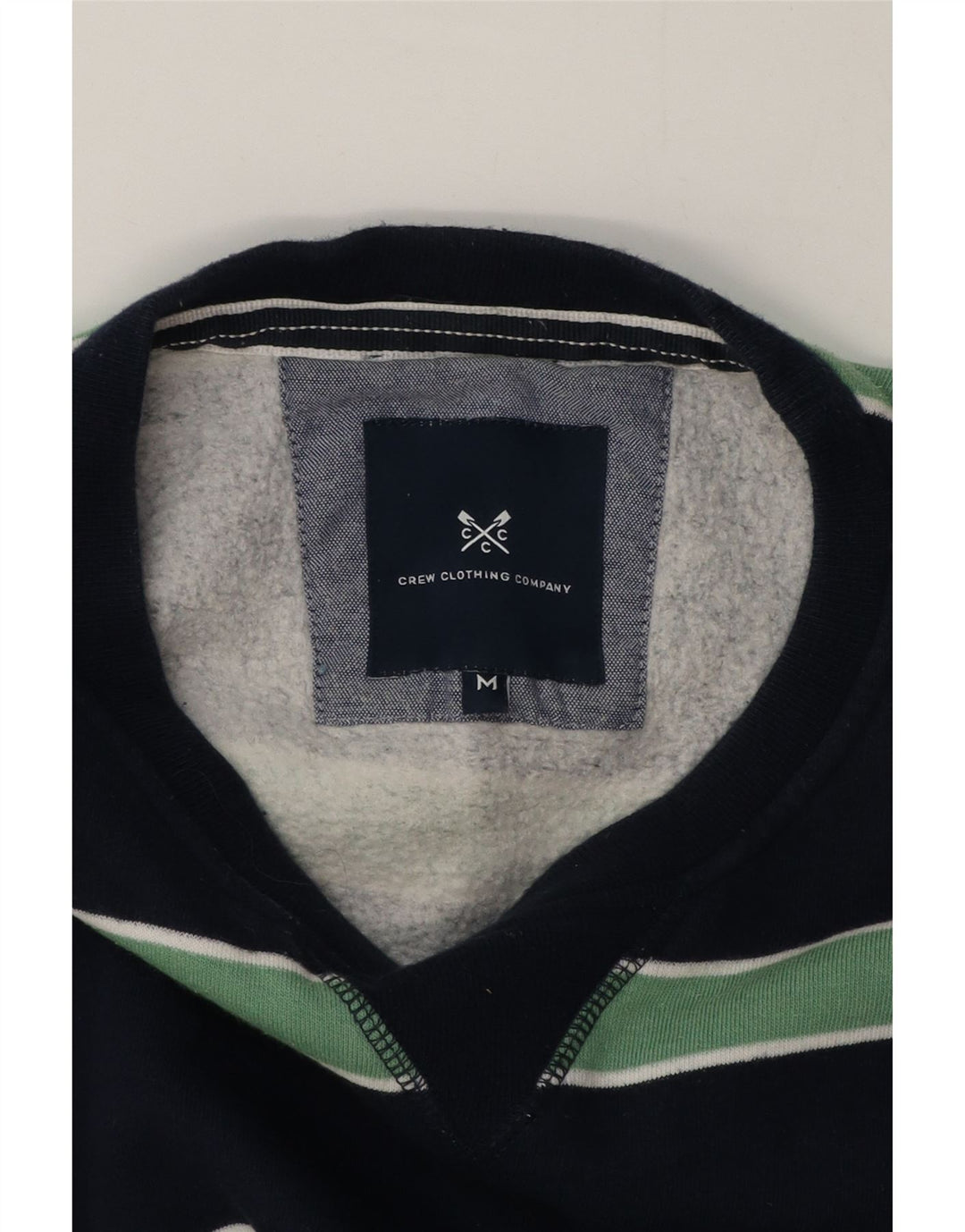 Crew Clothing Sudadera para hombre Jumper Medium Azul marino Rayas Algodón