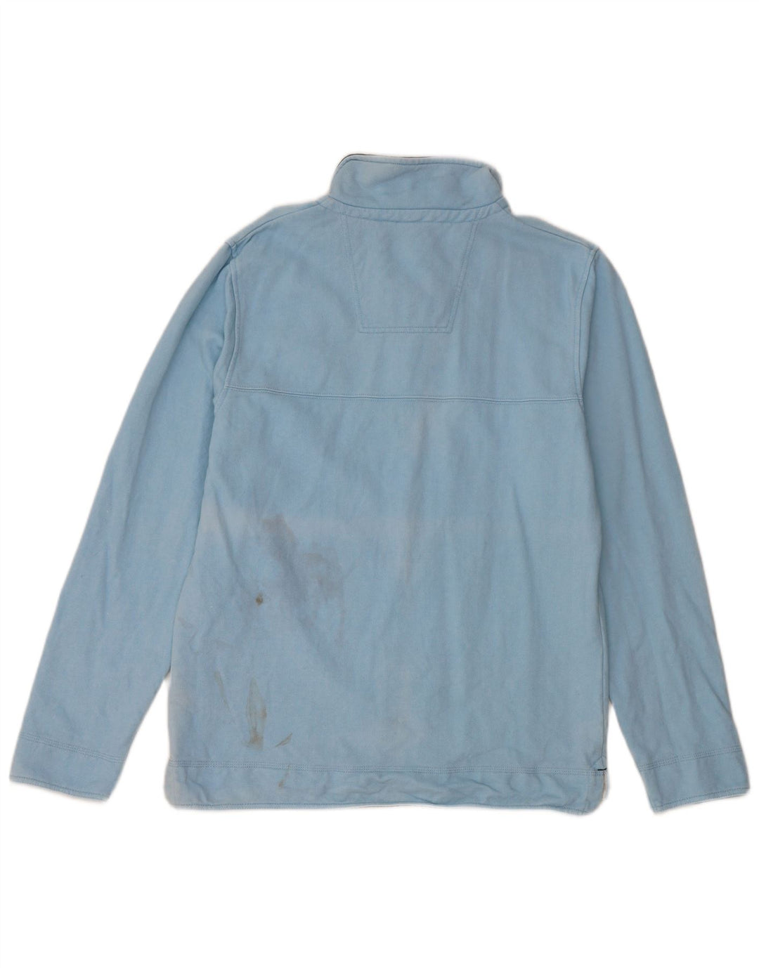 Crew Clothing - Sudadera con cuello y cremallera para hombre, jersey de algodón azul medio