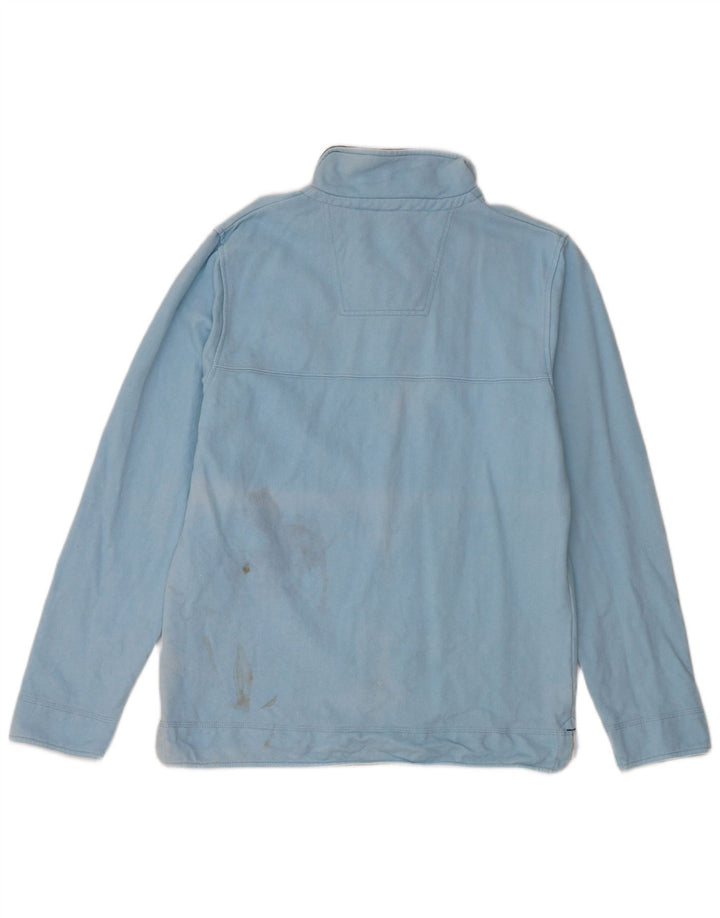 Crew Clothing - Sudadera con cuello y cremallera para hombre, jersey de algodón azul medio