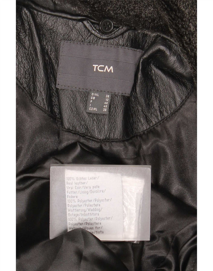 TCM Abrigo de cuero para mujer UK 42 Cuero negro mediano