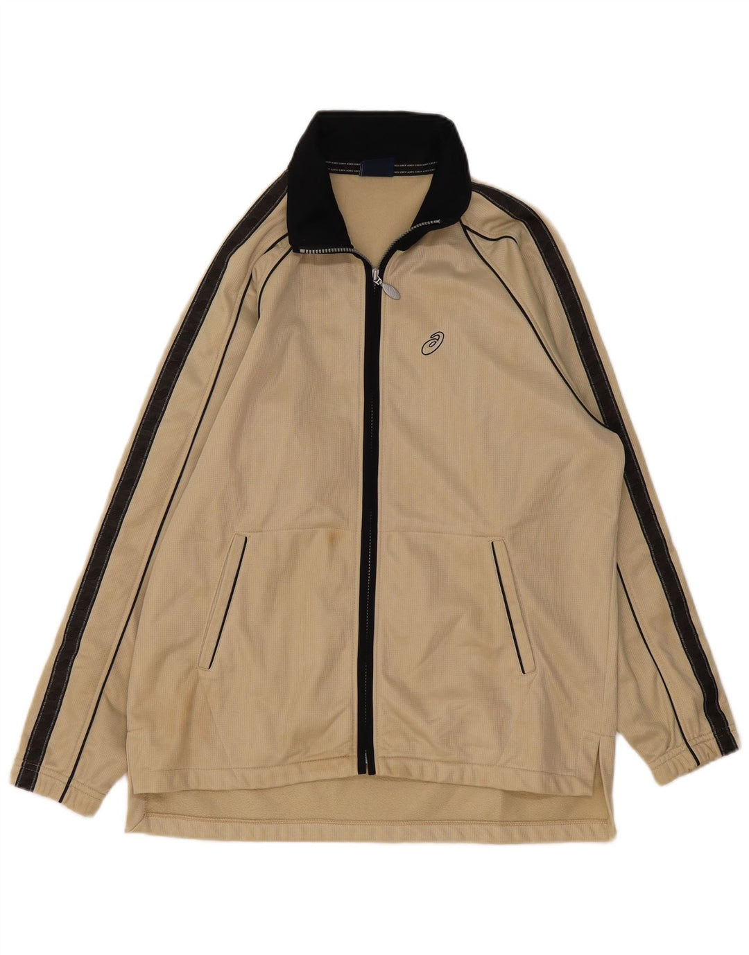 Asics Hombre Chándal Top Chaqueta XL Beige Colorblock