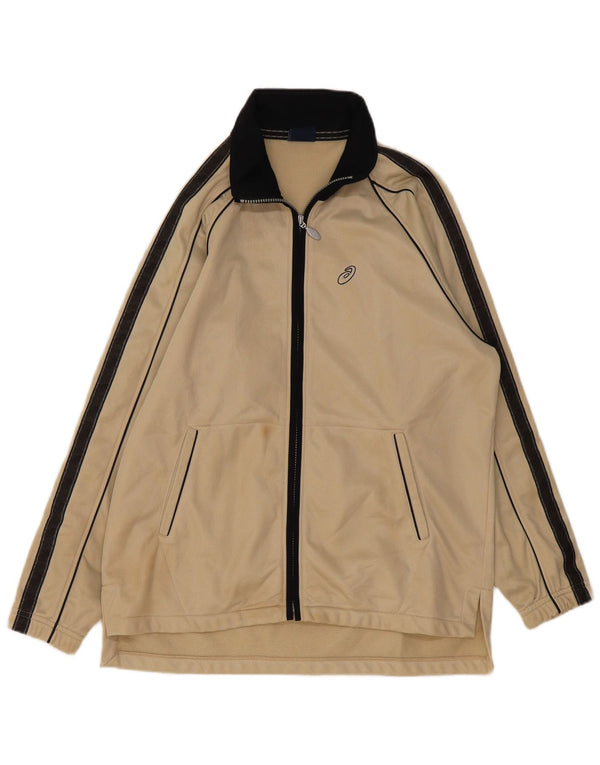 Asics Hombre Chándal Top Chaqueta XL Beige Colorblock