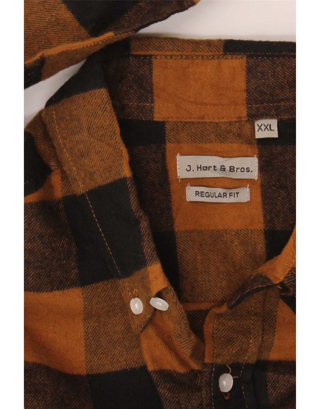 J. Hart & Bros Camisa de franela de corte regular para hombre 2XL Marrón Gingham