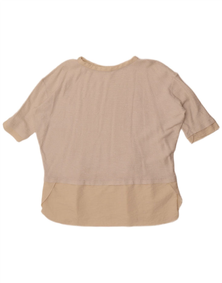 Zara Mujer Camiseta Extragrande Top UK 46 Large Blanco
