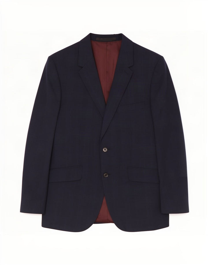 Marks & Spencer Chaqueta tipo blazer con 2 botones para hombre, talla 40, lana azul marino mediana