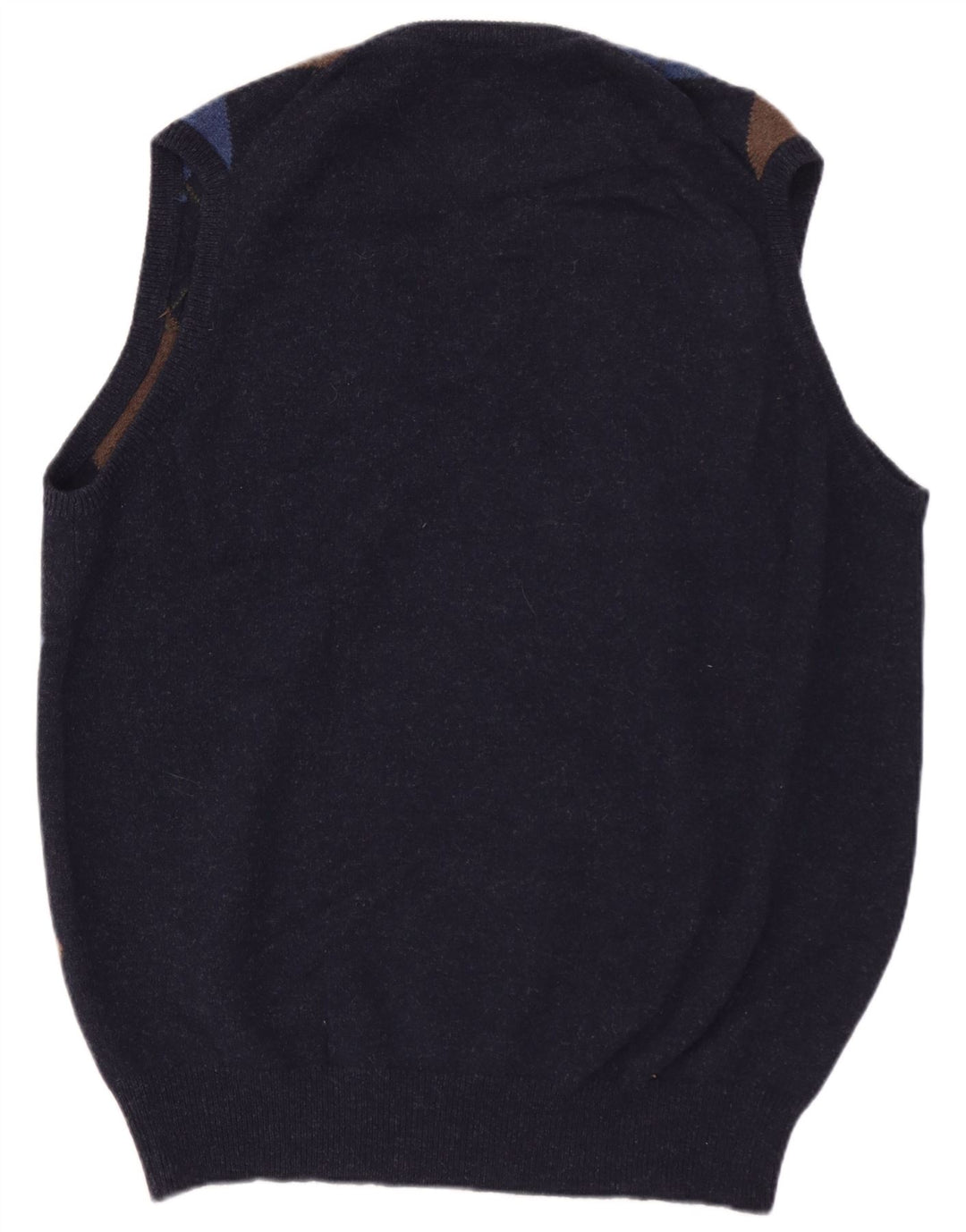 WILLIAM LOCKIE Camiseta sin mangas para hombre IT 52 Large Lana de cordero azul marino