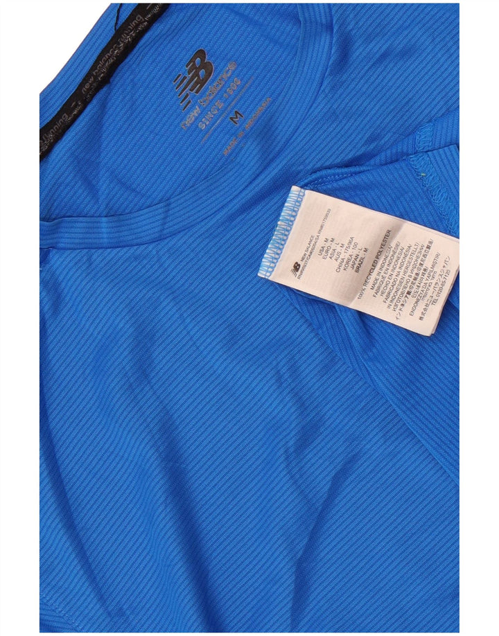 New Balance Hombre Camiseta Top Medium Azul Pinstripe Poliéster