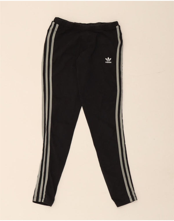 Adidas Pantalones de chándal para mujer UK 10 Small Black Cotton Sports