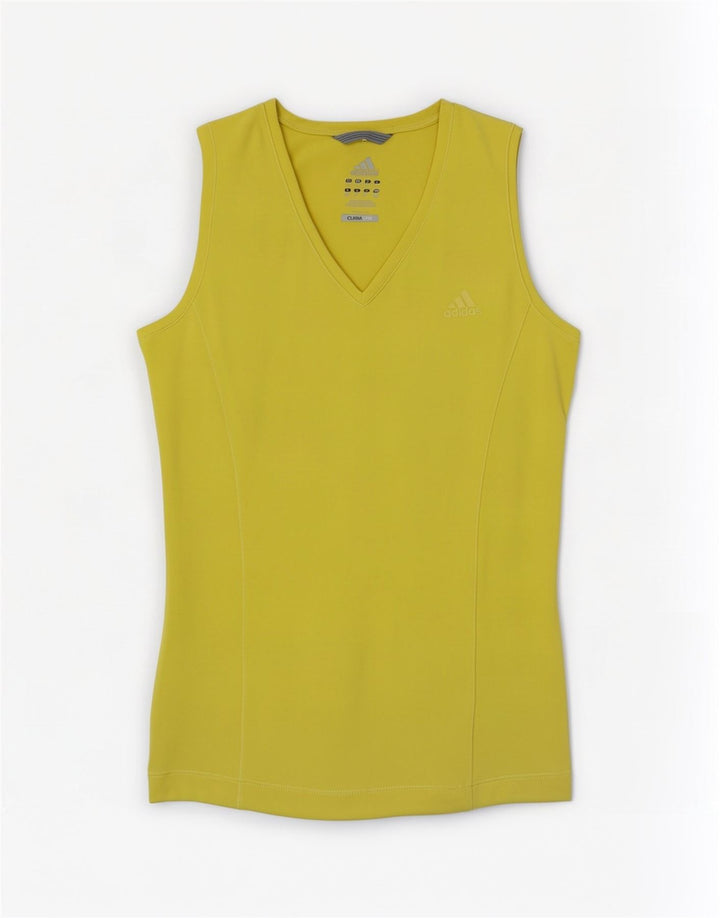 Adidas Mujer Climalite Chaleco Top UK 14 Medio Amarillo Poliéster