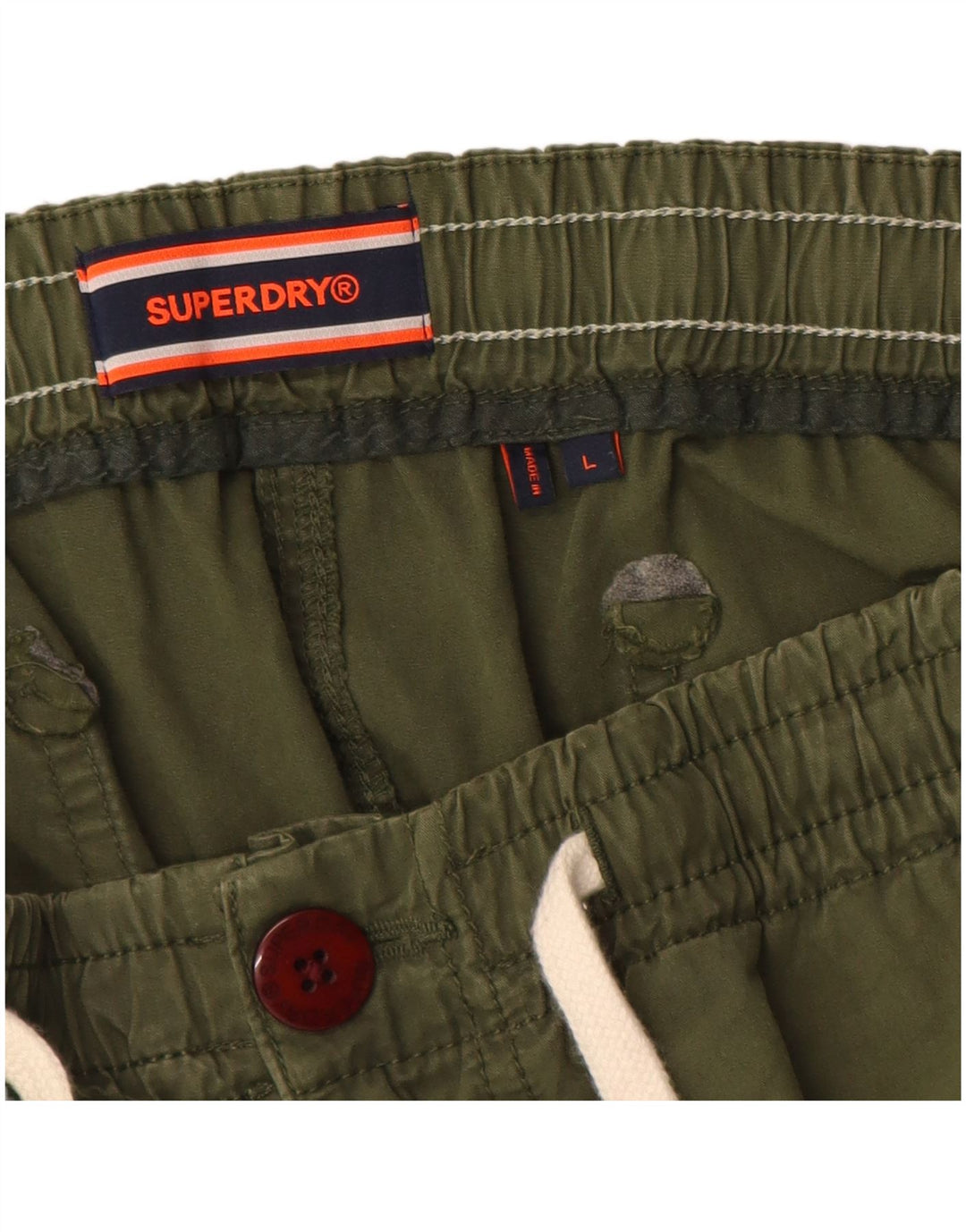 Superdry Chinos Cortos Para Hombre Grande W34 Algodón Caqui