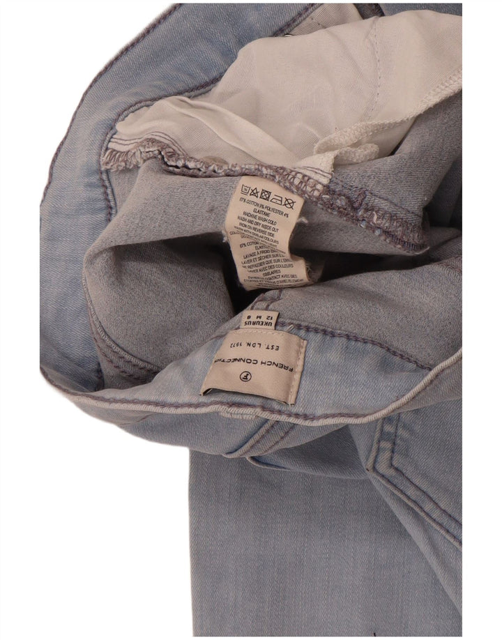 French Connection Vaqueros ajustados para mujer UK 12 Medium W28 L28 Algodón azul