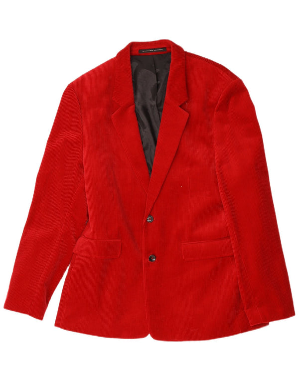 Zara Chaqueta Blazer De Pana De 2 Botones Para Hombre EU 54 XL Algodón Rojo