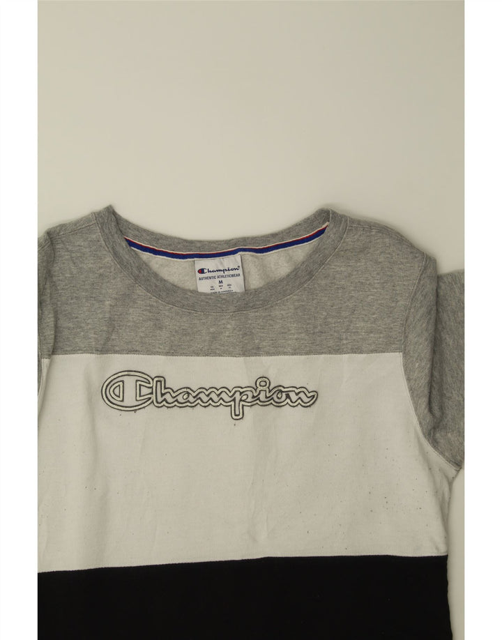 CHAMPION Womens Sweatshirt Jumper UK 14 Medium Multicoloured Colourblock Vintage Champion and Second-Hand Champion from Messina Hembry 