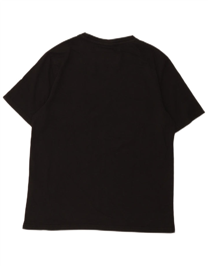 Ellesse - Camiseta gráfica para hombre, talla pequeña, algodón negro