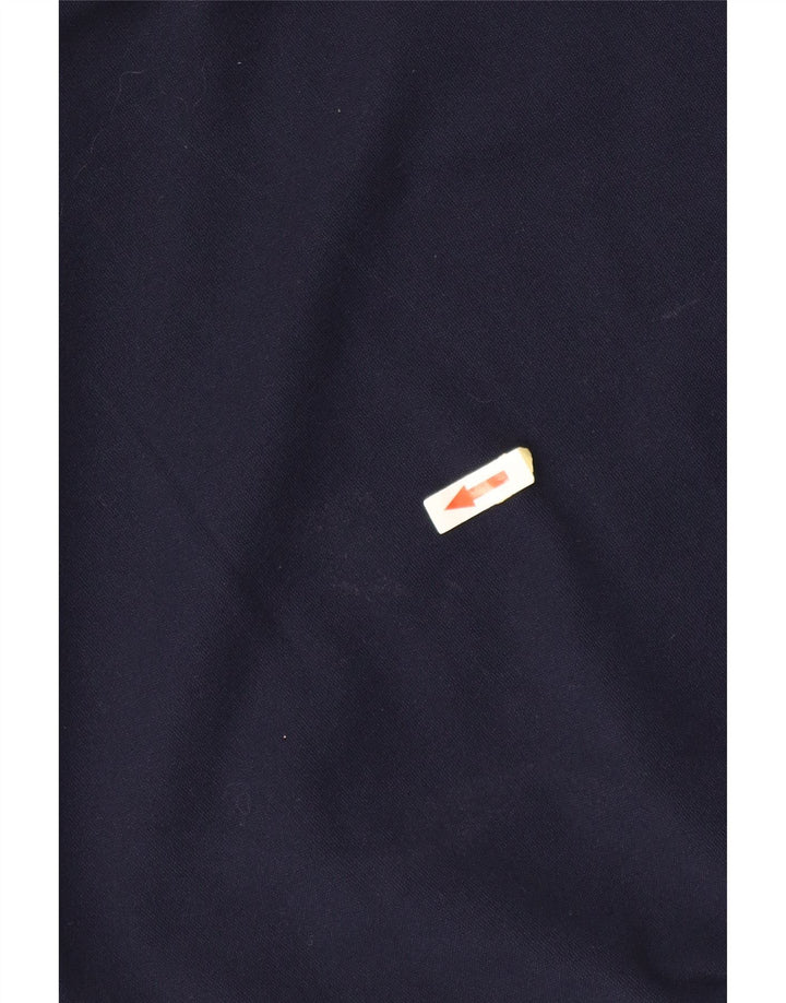 KAPPA Hombre Zip Neck Sudadera Jumper XL Azul Marino Colorblock Poliéster