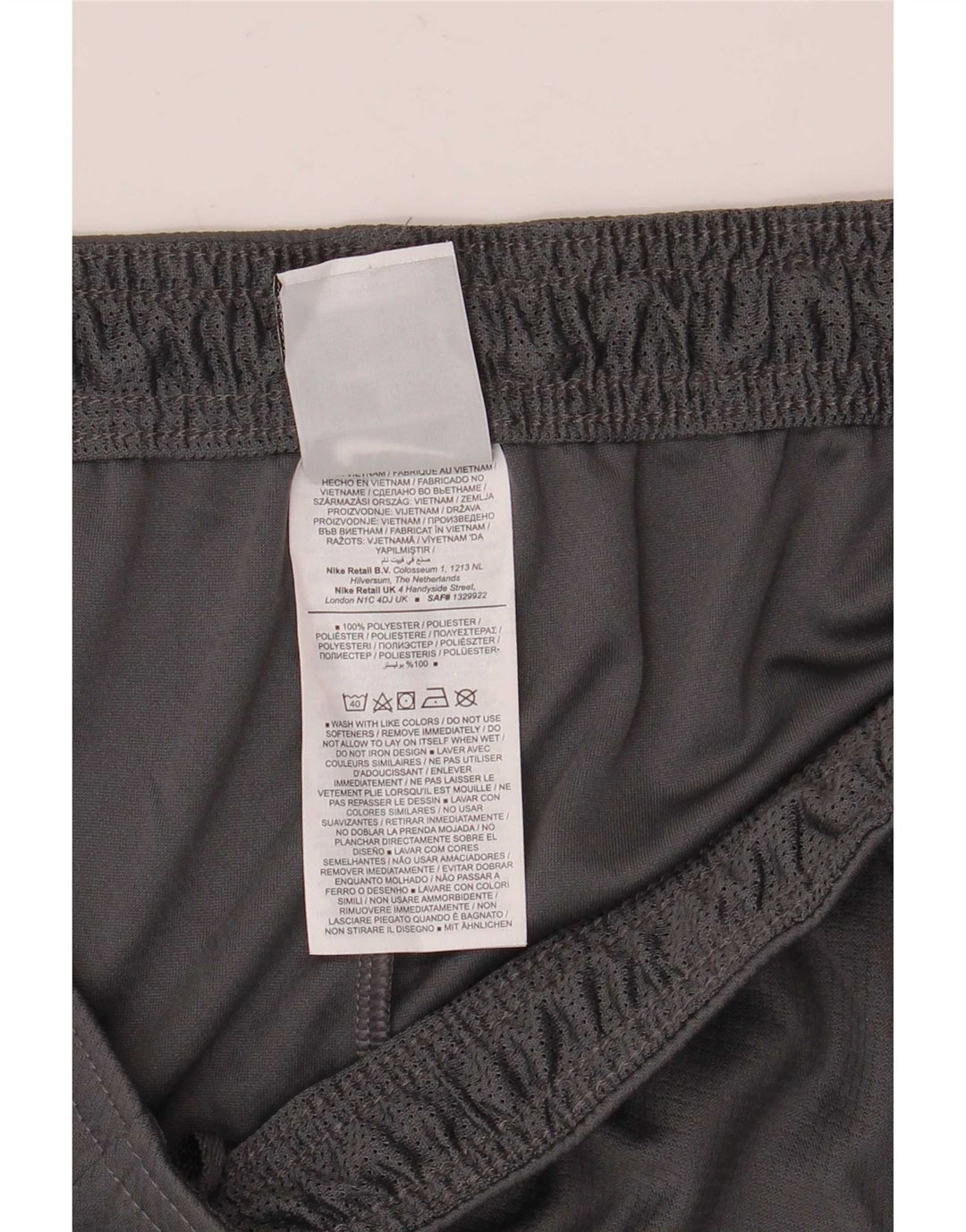 Nike Pantalones cortos deportivos Dri Fit para hombre XL Gris Colorblock Poliéster