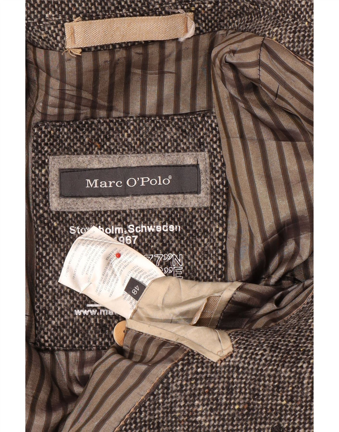 Marc O'Polo Abrigo para hombre UK 48 Lana moteada gris medio