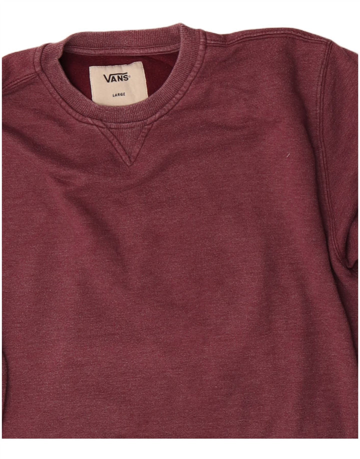 VANS Hombre Sudadera Jumper Large Borgoña Algodón