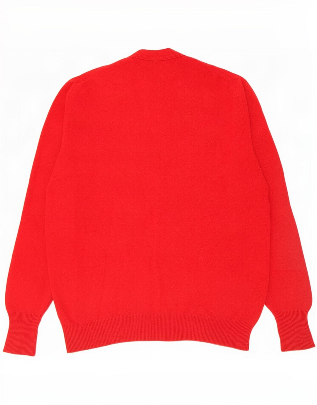 William Lockie - Cárdigan para hombre, talla grande, lana de cordero roja